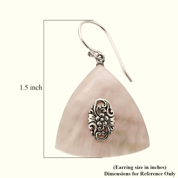 Sterling Silver Balinese Mother Of Pearl Earrings - Picture 4 of 5